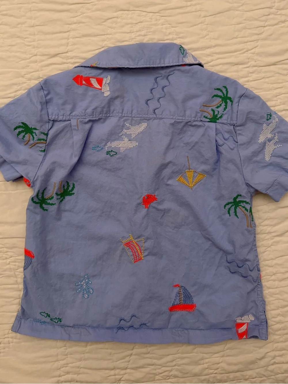 GAP Embroidered Organic Cotton Cabana Shirt 4T